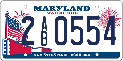 MD license plate 2AB0554