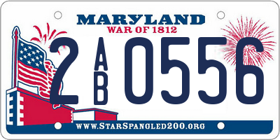 MD license plate 2AB0556