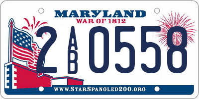 MD license plate 2AB0558