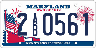 MD license plate 2AB0561