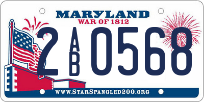 MD license plate 2AB0568