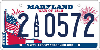 MD license plate 2AB0572