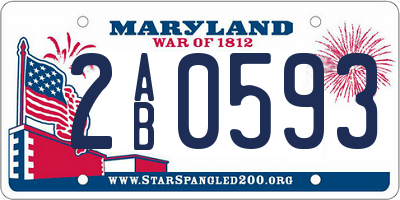 MD license plate 2AB0593
