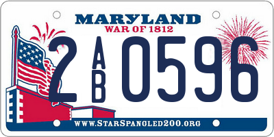 MD license plate 2AB0596