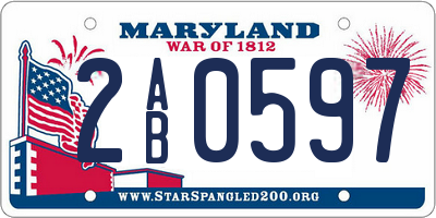 MD license plate 2AB0597