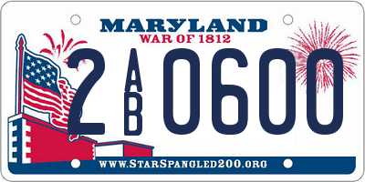 MD license plate 2AB0600