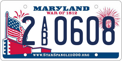 MD license plate 2AB0608