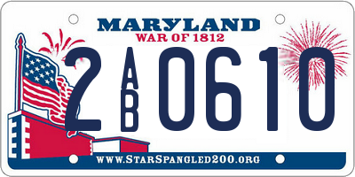 MD license plate 2AB0610