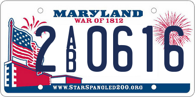 MD license plate 2AB0616