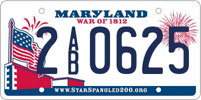 MD license plate 2AB0625