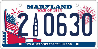 MD license plate 2AB0630