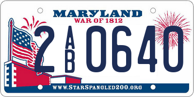 MD license plate 2AB0640