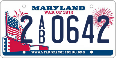 MD license plate 2AB0642