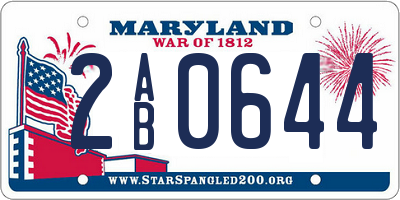 MD license plate 2AB0644