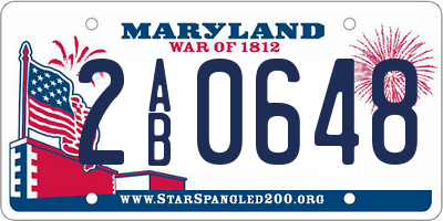 MD license plate 2AB0648