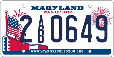 MD license plate 2AB0649