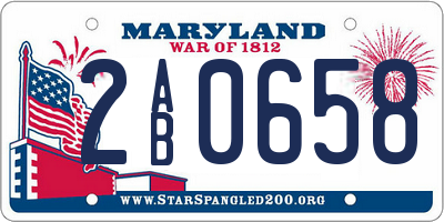 MD license plate 2AB0658