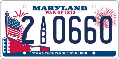MD license plate 2AB0660