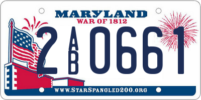 MD license plate 2AB0661