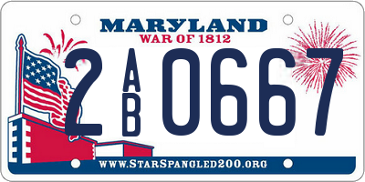 MD license plate 2AB0667