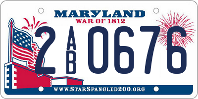 MD license plate 2AB0676