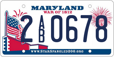 MD license plate 2AB0678