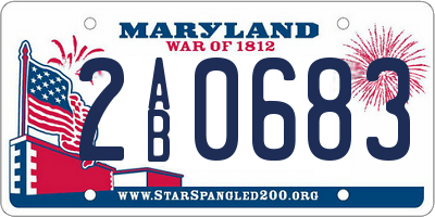 MD license plate 2AB0683
