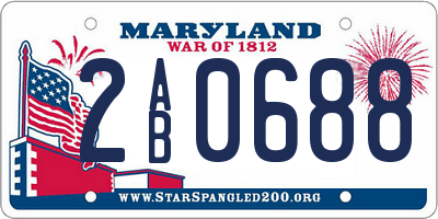 MD license plate 2AB0688