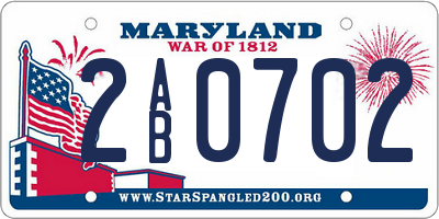 MD license plate 2AB0702