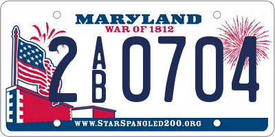 MD license plate 2AB0704