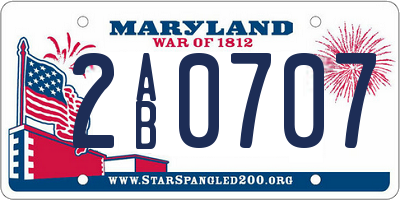 MD license plate 2AB0707