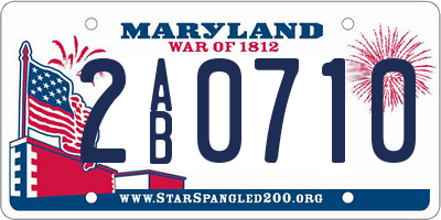 MD license plate 2AB0710