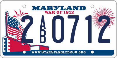 MD license plate 2AB0712