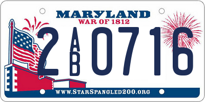 MD license plate 2AB0716
