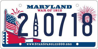 MD license plate 2AB0718