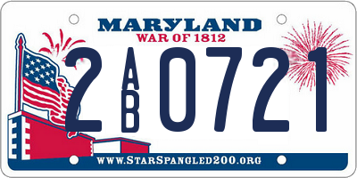 MD license plate 2AB0721