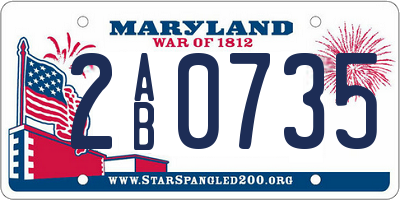 MD license plate 2AB0735