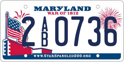 MD license plate 2AB0736