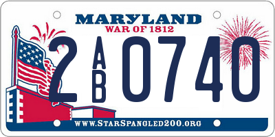 MD license plate 2AB0740