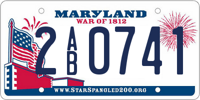 MD license plate 2AB0741