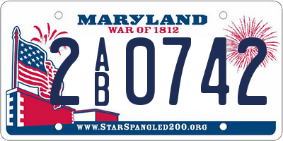 MD license plate 2AB0742