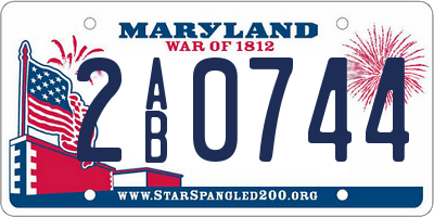 MD license plate 2AB0744