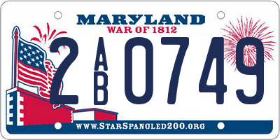 MD license plate 2AB0749