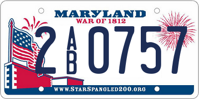 MD license plate 2AB0757