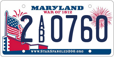 MD license plate 2AB0760