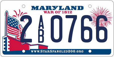 MD license plate 2AB0766