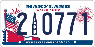 MD license plate 2AB0771