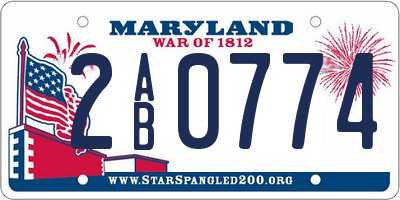 MD license plate 2AB0774