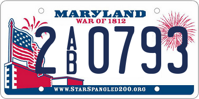 MD license plate 2AB0793