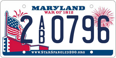 MD license plate 2AB0796